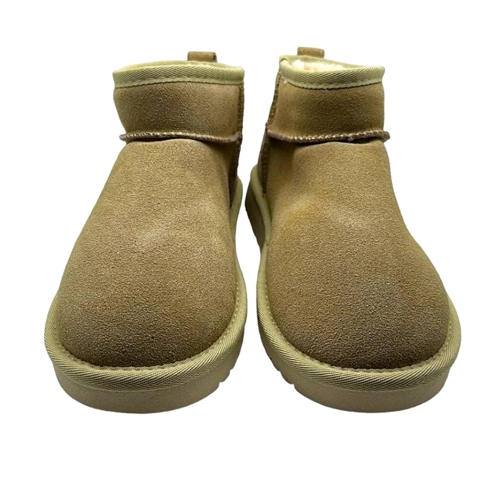 Cushionaire Women Memory Foam Slip On Faux Fur Ankle Snow Boots Brown Size 7M